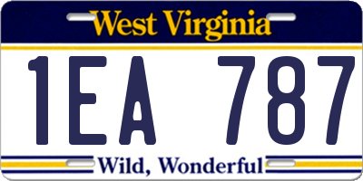 WV license plate 1EA787