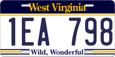 WV license plate 1EA798