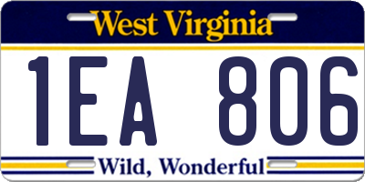 WV license plate 1EA806