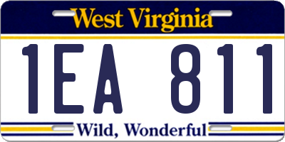 WV license plate 1EA811