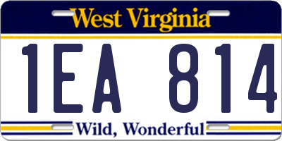 WV license plate 1EA814