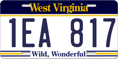 WV license plate 1EA817