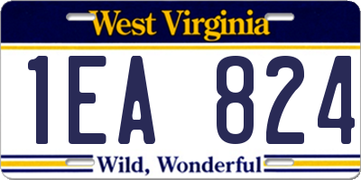 WV license plate 1EA824