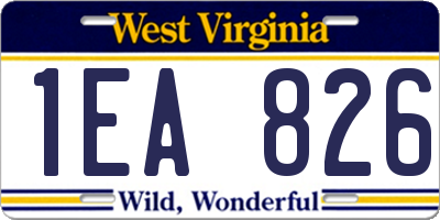 WV license plate 1EA826