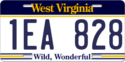 WV license plate 1EA828