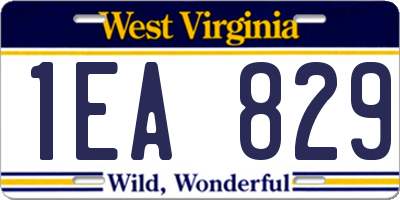 WV license plate 1EA829