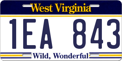 WV license plate 1EA843