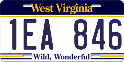 WV license plate 1EA846