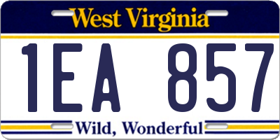 WV license plate 1EA857