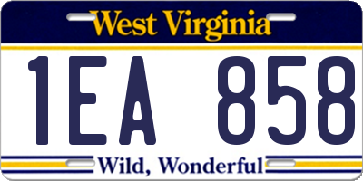 WV license plate 1EA858