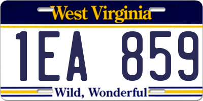 WV license plate 1EA859