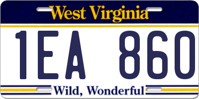 WV license plate 1EA860