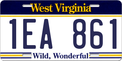 WV license plate 1EA861