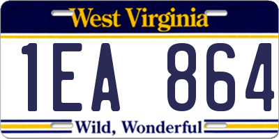 WV license plate 1EA864