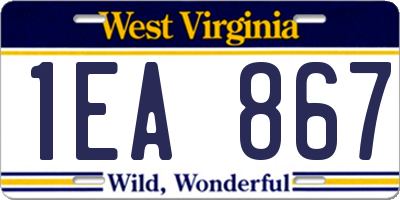 WV license plate 1EA867