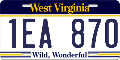 WV license plate 1EA870