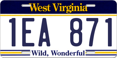 WV license plate 1EA871