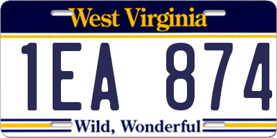WV license plate 1EA874