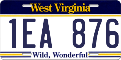 WV license plate 1EA876