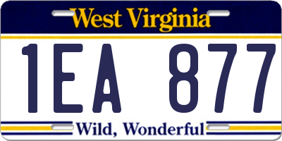 WV license plate 1EA877