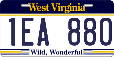 WV license plate 1EA880