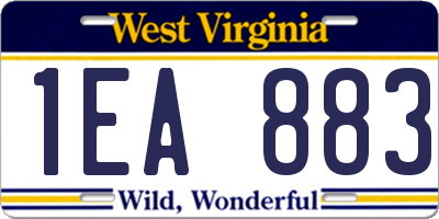 WV license plate 1EA883