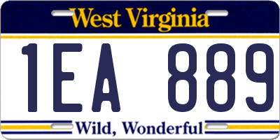 WV license plate 1EA889
