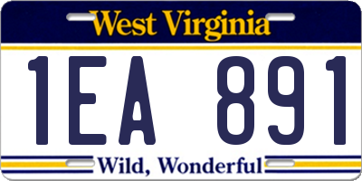 WV license plate 1EA891