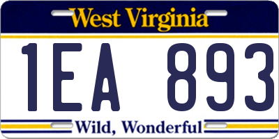 WV license plate 1EA893