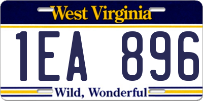 WV license plate 1EA896