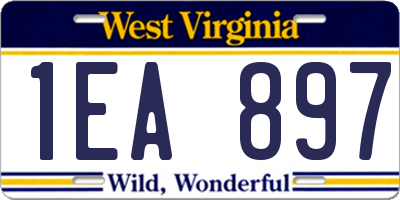 WV license plate 1EA897
