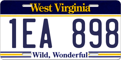 WV license plate 1EA898