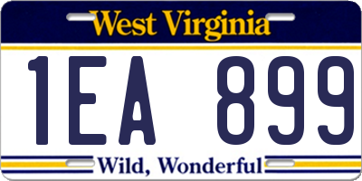 WV license plate 1EA899