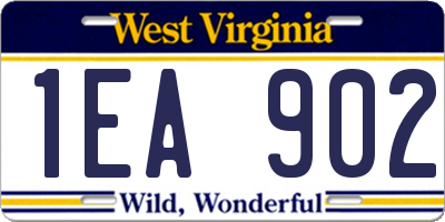 WV license plate 1EA902