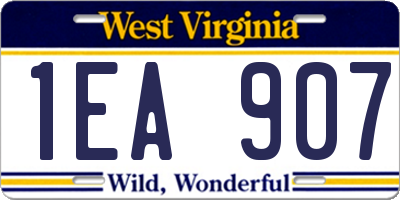 WV license plate 1EA907