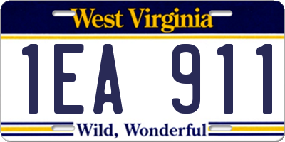 WV license plate 1EA911