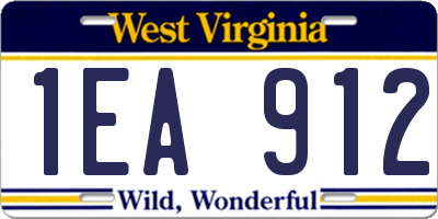 WV license plate 1EA912