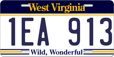 WV license plate 1EA913