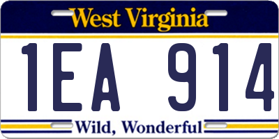 WV license plate 1EA914