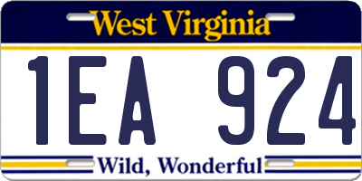 WV license plate 1EA924