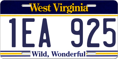 WV license plate 1EA925