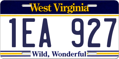 WV license plate 1EA927