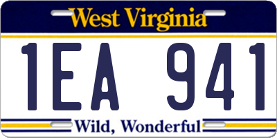 WV license plate 1EA941