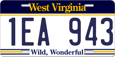 WV license plate 1EA943