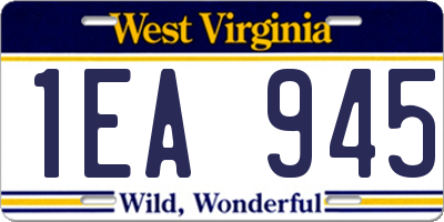 WV license plate 1EA945