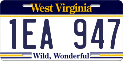 WV license plate 1EA947
