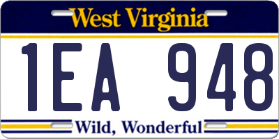 WV license plate 1EA948