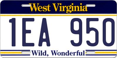 WV license plate 1EA950