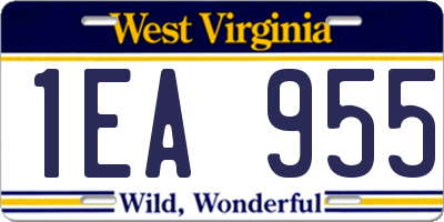 WV license plate 1EA955