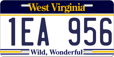 WV license plate 1EA956